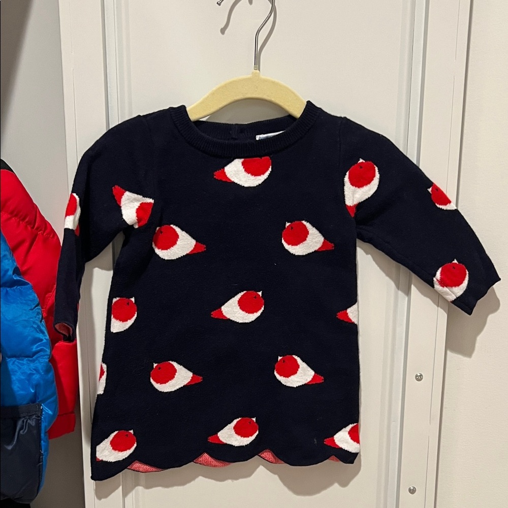 Jacadi Navy Sweater with Red and White Pattern